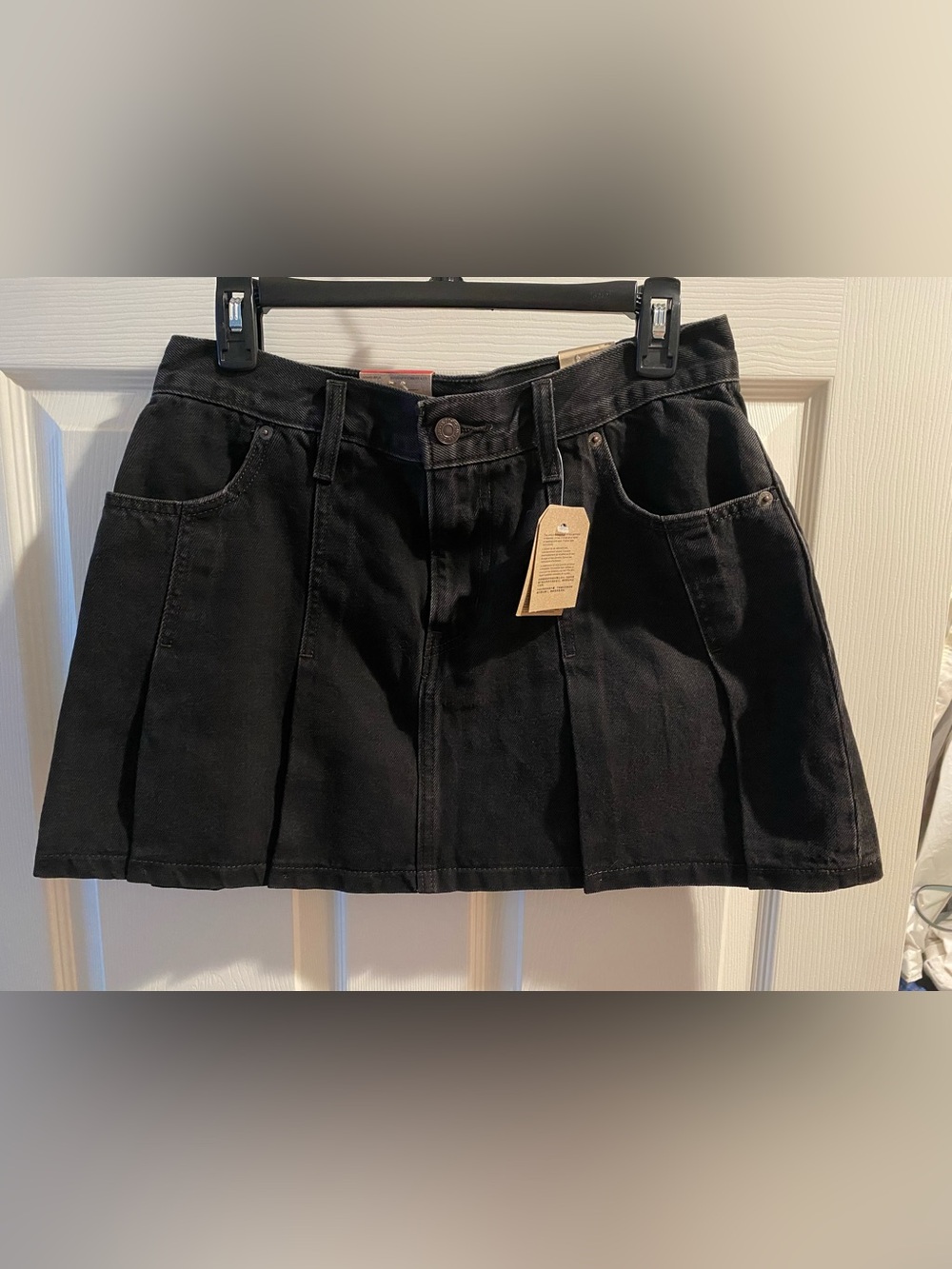 Levi's Black Denim Mini Skirt with Belt Loops